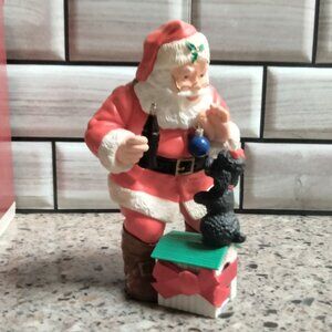 1993 Coca-Cola Santa & Poodle Dog "Playful Pals" Ornament in Original Box